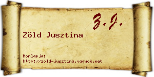 Zöld Jusztina névjegykártya